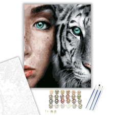 Számfestő.hu Zöld szeműek - számfestő készlet – 60×70 cm (Keretre feszítve) kreatív és készségfejlesztő