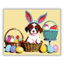 Számfestő Húsvéti Kosarak Kutyussal - húsvéti számfestő készlet kreatív és készségfejlesztő