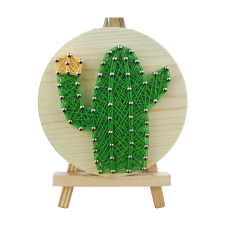 Számfestő Kaktusz - fonalgrafika készlet (String Art Kit, 11x11cm) kreatív és készségfejlesztő