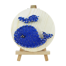 Számfestő Kék bálna - fonalgrafika készlet (String Art Kit, 11x11cm) kreatív és készségfejlesztő