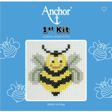 Számfestő Méhecske Keresztszemes Hímzőkészlet Gyerekeknek - Anchor 1st Kit, 10x10 cm kreatív és készségfejlesztő