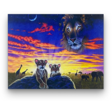 Számfestő Oroszlán emlék - előszínezett számfestő készlet (50x65cm) kreatív és készségfejlesztő