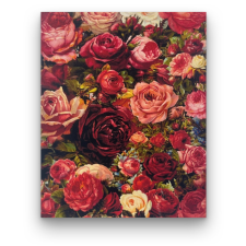 Számfestő Piros rózsák - előszínezett számfestő készlet (50x65cm) kreatív és készségfejlesztő