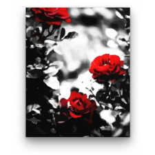 Számfestő Piros-szürke rózsák - számfestő készlet kreatív és készségfejlesztő