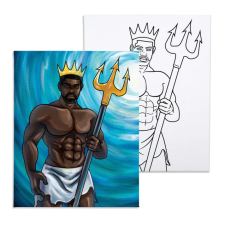 Számfestő Poseidon szigonya - előrerajzolt élményfestő készlet (20x30cm) kreatív és készségfejlesztő