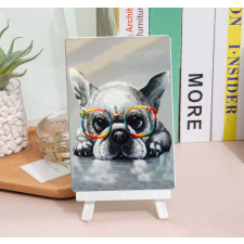 Számfestő Szemüveges kutya - gyémántszemes tábla kirakó kreatív és készségfejlesztő