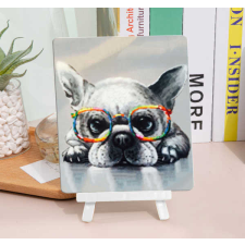 Számfestő Szemüveges kutya - gyémántszemes tábla kirakó kreatív és készségfejlesztő