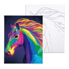 Számfestő Színes ló - előrerajzolt élményfestő készlet (20x30cm) kreatív és készségfejlesztő