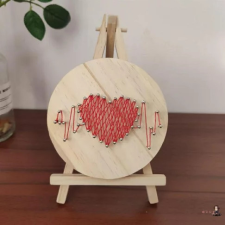 Számfestő Szív - fonalgrafika készlet (String Art Kit, 11x11cm) kreatív és készségfejlesztő