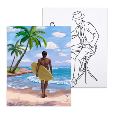 Számfestő Szörföző férfi - előrerajzolt élményfestő készlet (20x30cm) kreatív és készségfejlesztő