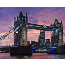 Számfestő Tower Bridge, Híd - vászonkép grafika, keretezett kép