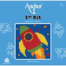 Számfestő Űrhajó Gobelin Hímzőkészlet Gyerekeknek és Kezdőknek - Anchor 1st Kit 10x10 cm kreatív és készségfejlesztő