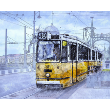 Számfestő Villamos - vászonkép grafika, keretezett kép