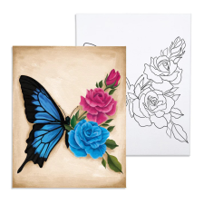 Számfestő Virágos pillangó - előrerajzolt élményfestő készlet (20x30cm) kreatív és készségfejlesztő