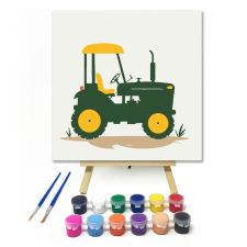Számfestő Zöld traktor - gyerek számfestő készlet kreatív és készségfejlesztő
