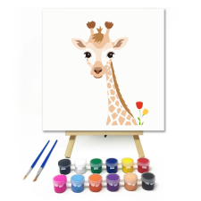 Számfestő Zsiráf virággal - gyerek számfestő készlet kreatív és készségfejlesztő