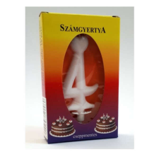  Számgyertya - 4-es - Fehér party kellék