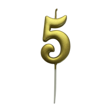  számgyertya arany &quot;5&quot; - dobozos sütés és főzés
