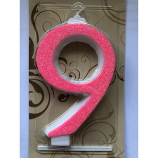 Számgyertya óriás - "9" Rózsaszín party kellék