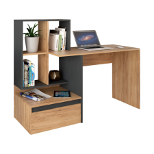  Számítógépasztal, tölgy craft arany/grafit, EROSS NEW íróasztal