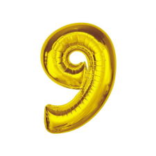 Számok Arany 9-es Gold szám fólia lufi 92 cm party kellék