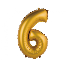 Számok Arany Gold Matt 6-os mini szám fólia lufi 35 cm party kellék
