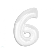 Számok B&C White, Fehér 6-os szám fólia lufi 92 cm party kellék