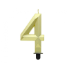 Számok Diamond Gold Metallic, Arany számgyertya, tortagyertya 4-es