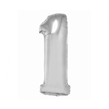 Számok Ezüst 1-es Silver szám fólia lufi 76 cm party kellék