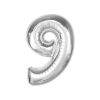 Számok Ezüst 9-es Silver szám fólia lufi 92 cm