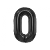 Számok Fekete 0-ás B&amp;C Matt Black szám fólia lufi 85 cm
