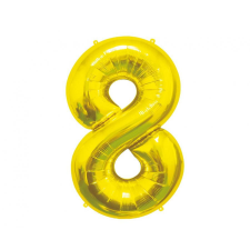 Számok Gold, Arany 8-as szám fólia lufi 85 cm party kellék
