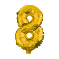Számok Gold, Arany mini 8-as szám fólia lufi 33 cm party kellék