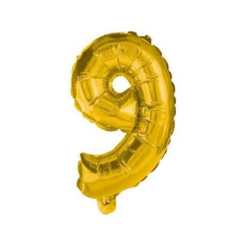 Számok Gold, Arany óriás 9-es szám fólia lufi 85 cm party kellék