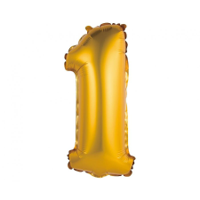 Számok Gold Matt, Arany 1-es mini szám fólia lufi 35 cm party kellék