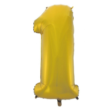 Számok Gold Matt, Arany 1-es szám fólia lufi 92 cm party kellék