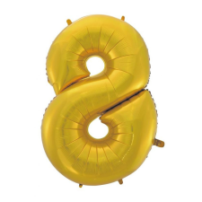 Számok Gold Matt, Arany 8-as szám fólia lufi 92 cm party kellék