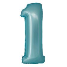 Számok Kék 1-es Light Blue Mat szám fólia lufi 76 cm party kellék