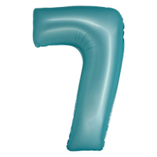 Számok Light Blue Matt, Kék 7-es szám fólia lufi 76 cm party kellék