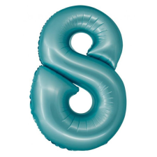 Számok Light Blue Matt, Kék 8-as szám fólia lufi 76 cm party kellék