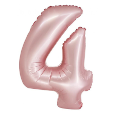 Számok Light Pink Matt, Rózsaszín 4-es szám fólia lufi 76 cm party kellék