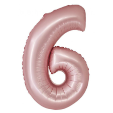 Számok Light Pink Matt, Rózsaszín 6-os szám fólia lufi 76 cm party kellék