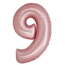 Számok Light Pink Matt, Rózsaszín 9-es szám fólia lufi 76 cm party kellék