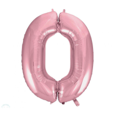 Számok Light Pink, Rózsaszín 0-ás szám fólia lufi 92 cm party kellék
