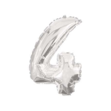 Számok Óriás 4-es Silver szám Fólia lufi 85 cm party kellék