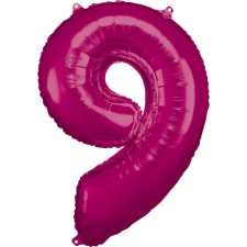 Számok Pink óriás szám fólia lufi 9-es, 86*63 cm party kellék