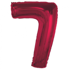 Számok Piros 7-es Red szám fólia lufi 92 cm party kellék