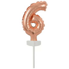 Számok Rose Gold 6-os szám fólia lufi tortára 13 cm party kellék