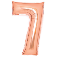 Számok Rose Gold 7-es szám fólia lufi 66 cm party kellék