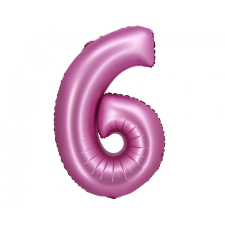 Számok Rózsaszín Satin Pink 6-os szám fólia lufi 76 cm party kellék
